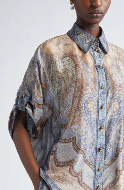 Zimmermann Shirt Wanderlust Short Sleeve In Multi
