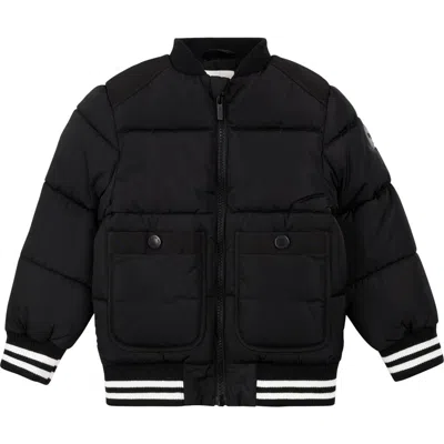 Miles Baby Kids' Quilted Puffer Jacket In Black