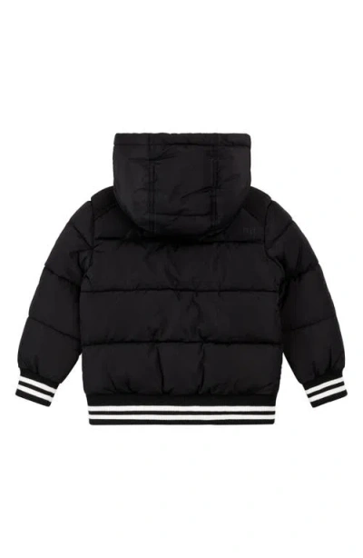 Miles Baby Kids' Quilted Puffer Jacket In Black