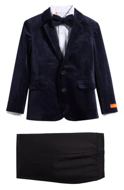 Tallia Kids' Velvet Jacket 4-piece Suit Set In Blue