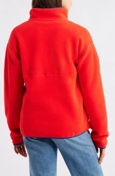 L.l.bean Classic Fleece Half Snap Pullover In Red