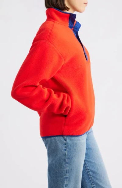 L.l.bean Classic Fleece Half Snap Pullover In Red