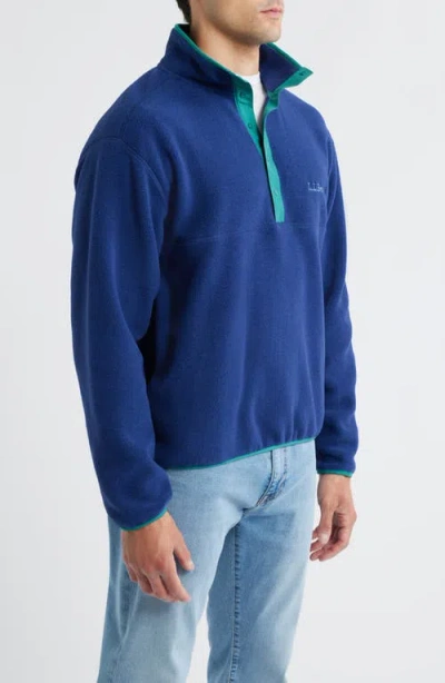 L.l.bean Classic Fleece Half Snap Pullover In Black