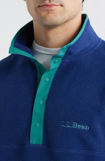 L.l.bean Classic Fleece Half Snap Pullover In Black