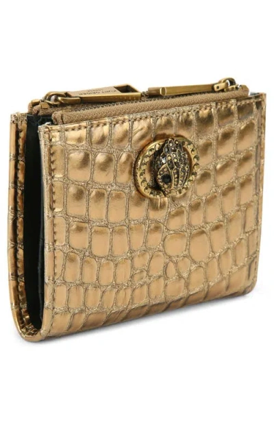 Kurt Geiger London Chelsea Metallic Leather Card Holder In Brown