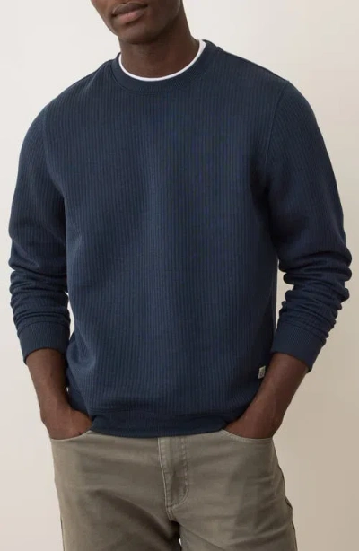 Marine Layer Corbet Vertical Quilted Sweatshirt In Blue