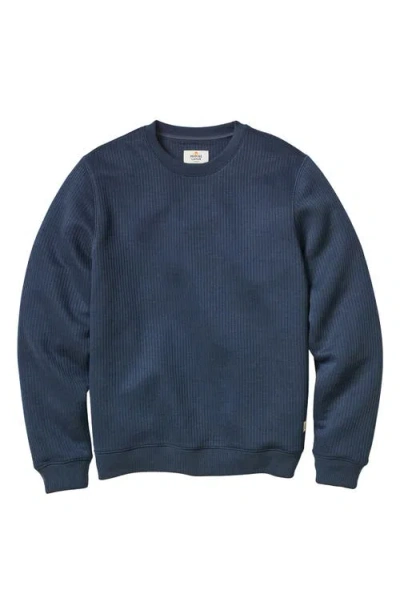 Marine Layer Corbet Vertical Quilted Sweatshirt In Blue