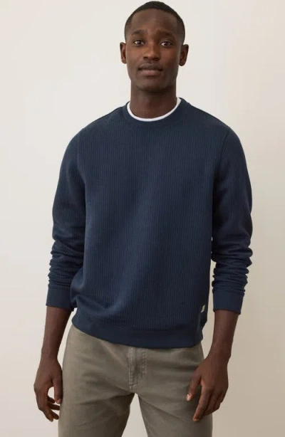 Marine Layer Corbet Vertical Quilted Sweatshirt In Blue