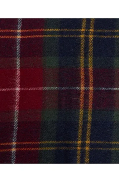Barbour Tartan Scarf In Wool And Cashmere In Black