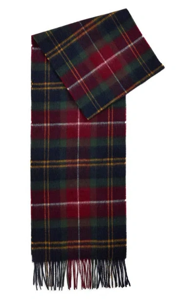 Barbour Tartan Scarf In Wool And Cashmere In Black