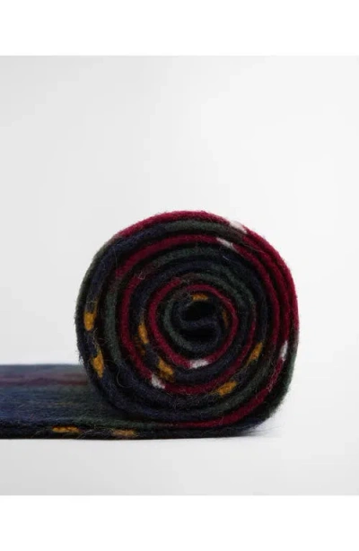 Barbour Tartan Scarf In Wool And Cashmere In Black