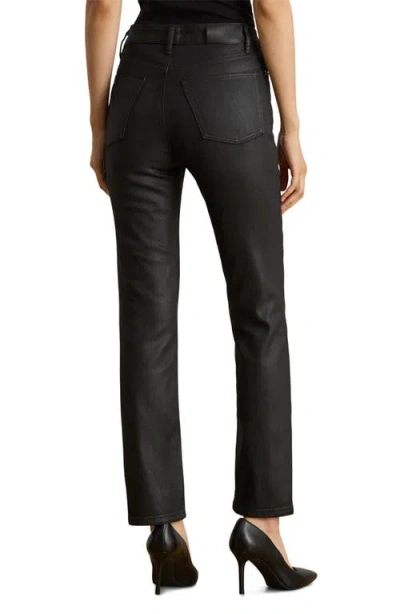 Ralph Lauren Women's Coated Straight Ankle Jeans In Black