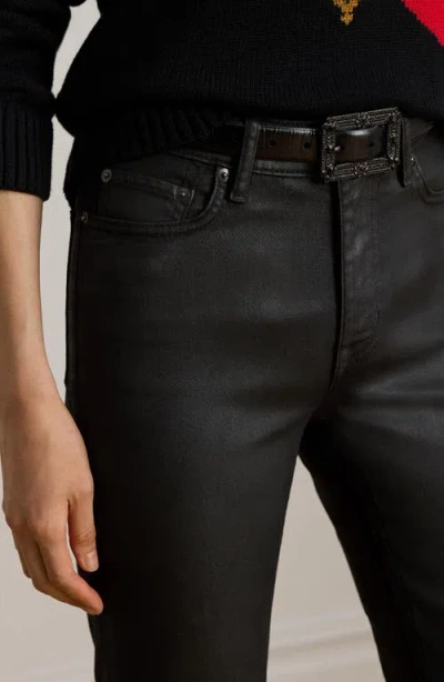 Ralph Lauren Women's Coated Straight Ankle Jeans In Black