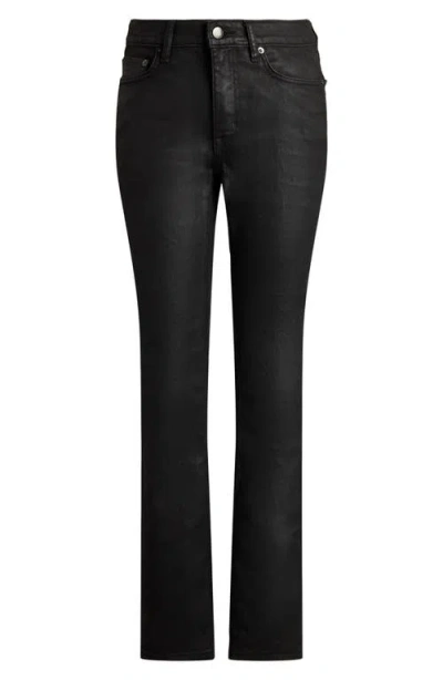 Ralph Lauren Women's Coated Straight Ankle Jeans In Black