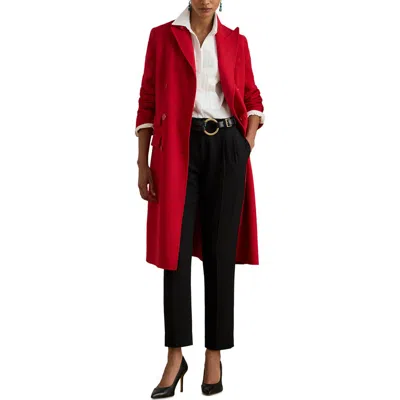 Ralph Lauren Women's Double Breasted Long Sleeve Coat In Red