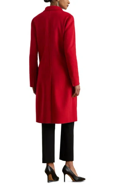 Ralph Lauren Women's Double Breasted Long Sleeve Coat In Red
