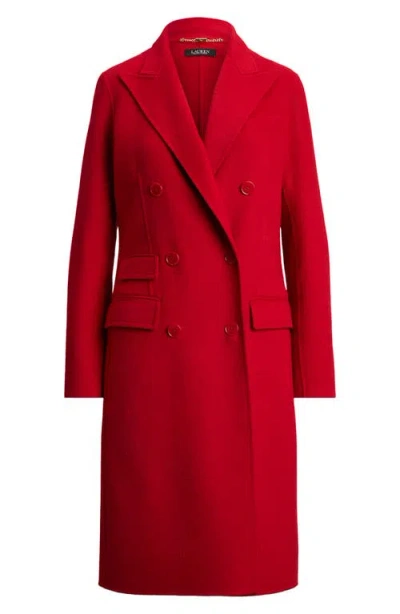 Ralph Lauren Women's Double Breasted Long Sleeve Coat In Red