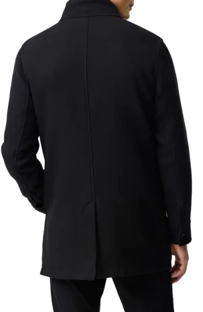 Rodd & Gunn Cain Flat Front Organic Cotton Twill Coat In Black