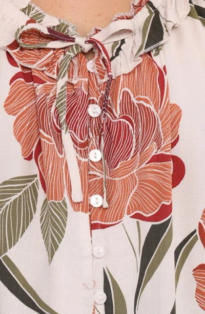 Petal And Pup Petal & Pup Bertha Floral Button-up Top In Multi