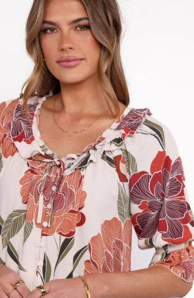 Petal And Pup Petal & Pup Bertha Floral Button-up Top In Multi