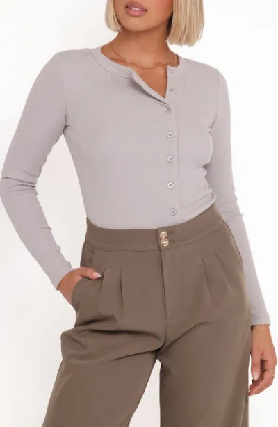 Petal And Pup Petal & Pup Cass Long Sleeve Henley In Gray