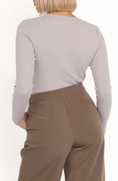 Petal And Pup Petal & Pup Cass Long Sleeve Henley In Gray