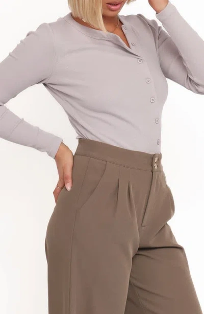 Petal And Pup Petal & Pup Cass Long Sleeve Henley In Gray