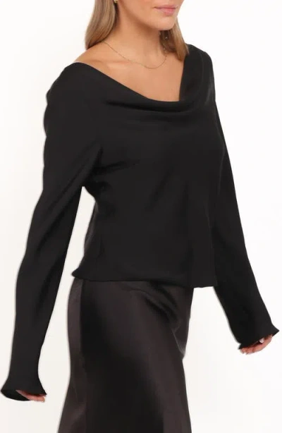 Petal And Pup Petal & Pup Vinita Cowl Neck Long Sleeve Top In Black