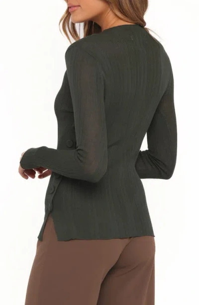 Petal And Pup Petal & Pup Delphine Fine Rib Knit Top In Green