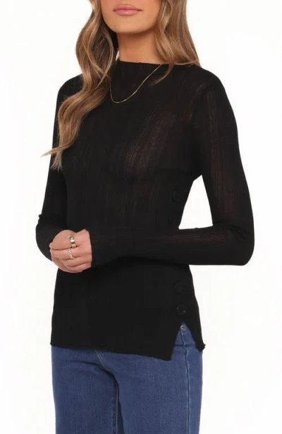 Petal And Pup Petal & Pup Delphine Fine Rib Knit Top In Black