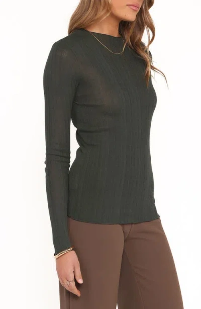 Petal And Pup Petal & Pup Delphine Fine Rib Knit Top In Green