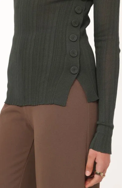 Petal And Pup Petal & Pup Delphine Fine Rib Knit Top In Green