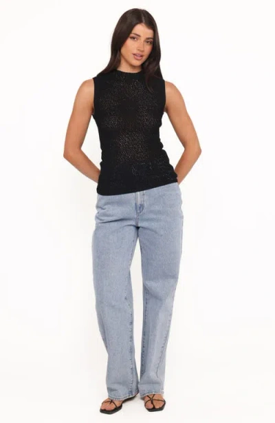 Petal And Pup Petal & Pup Brody Sheer Knit Tank In Black