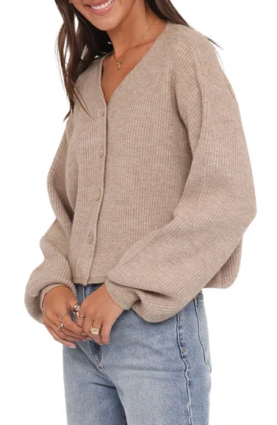 Petal And Pup Petal & Pup Sybil V-neck Cardigan In Brown