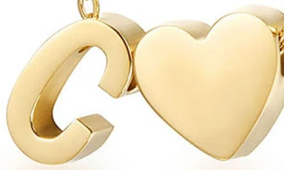 Jane Basch Designs Initial Heart Pendant Necklace In Gold
