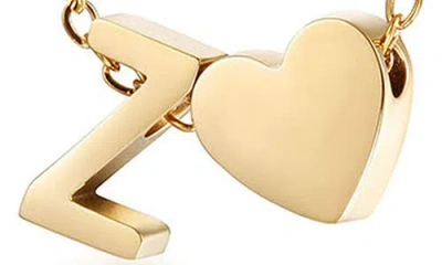Jane Basch Designs Initial Heart Pendant Necklace In Gold