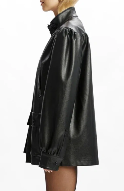 Bardot Clements Boxy Faux Leather Jacket In Black
