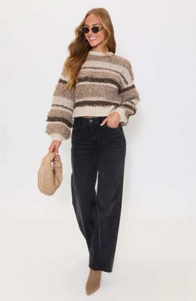 Vici Collection Nutmeg Stripe Bouclé Sweater In Multi