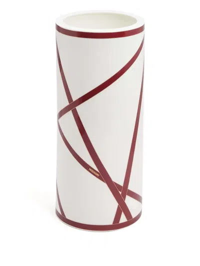Missoni Nastri Round Vase (36cm X 16cm) In White