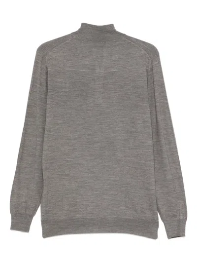 Fedeli Half-zip Top In Gray