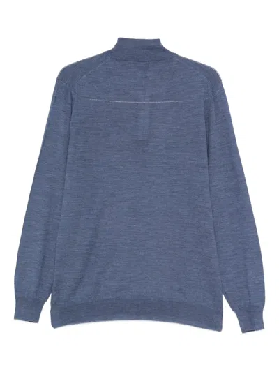 Fedeli Half-zip Top In Blue
