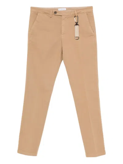 Manuel Ritz Twill Trousers In Neutral