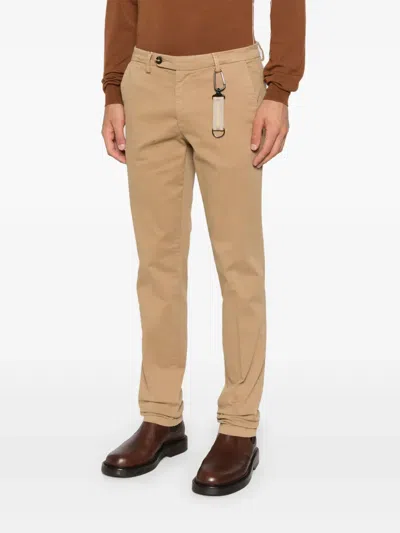 Manuel Ritz Twill Trousers In Neutral
