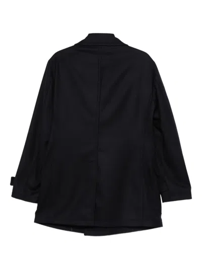 Tagliatore Double-breasted Wool Coat In Black
