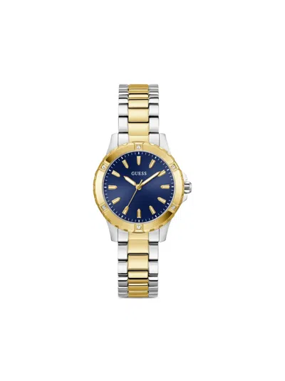 Guess Usa Stainless Steel Crystal 38mm In Gold