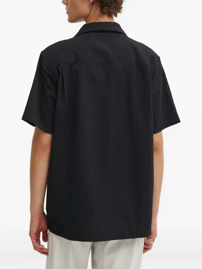 Les Deux Pocket Textured Shirt In Black