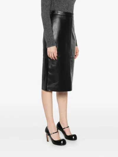 Antonelli Panelled Leather Skirt In Black