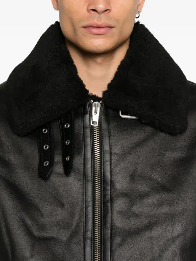 Dunst Shearling-collar Zip Jacket In Black