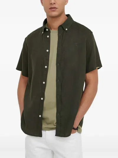 Les Deux Buttoned Short-sleeve Shirt In Green