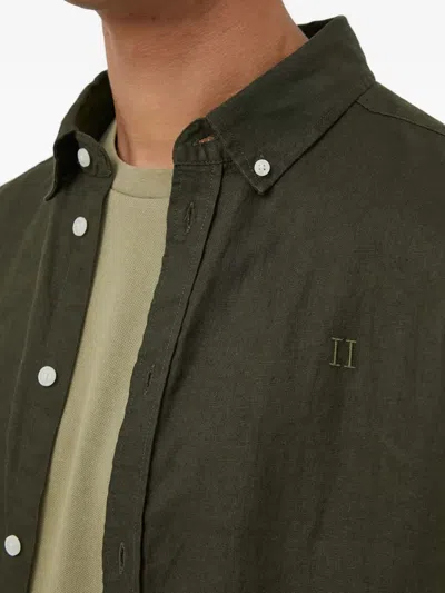 Les Deux Buttoned Short-sleeve Shirt In Green